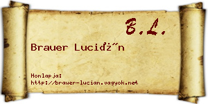 Brauer Lucián névjegykártya
